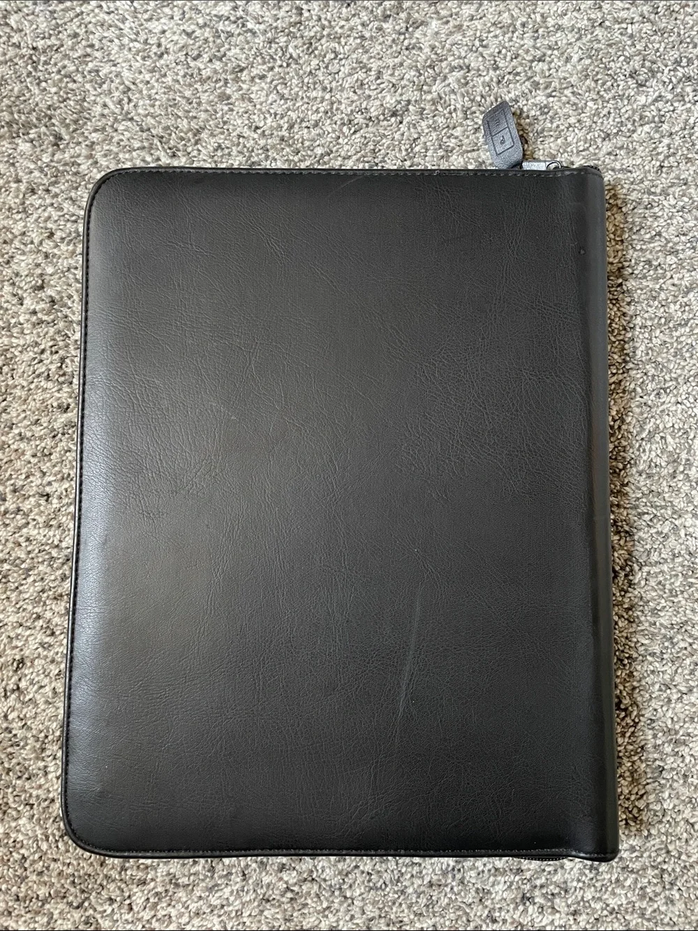 Perry Ellis Black Zip-Around Leather Portfolio